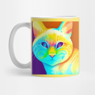 Cat Portrait with Gradient Color Design Mug